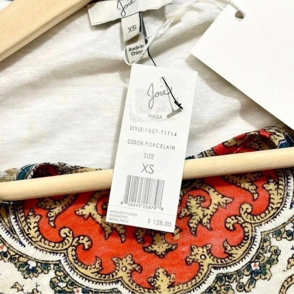 NWT Joie Nasa Linen Printed Top - Picture 3 of 5